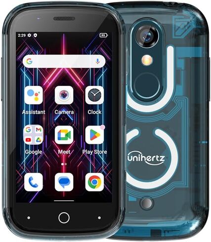 Unihertz Jelly Star Mini Smartphone 3 Inch Smallest Tiny 4G Cell Phone Android 13 Transparent Design LED Light NFC OTG 8GB RAM 256GB ROM (Blue) Compatible with T-Mobile and Verizon only in Saudi Arabia