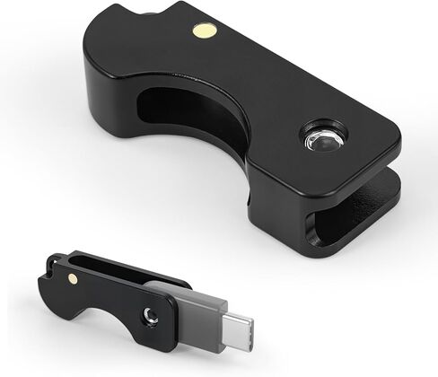 غطاء حماية لسلسلة المفاتيح من الألومنيوم متوافق مع YubiKey 5C (إصدار غير NFC) - جراب معدني بالكامل من الألومنيوم، تصميم قلاب، استخدام مفتوح منزلق، حمل سلسلة مفاتيح، أسود in Saudi Arabia