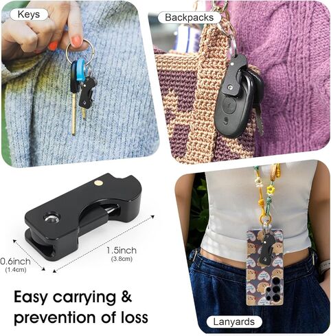 غطاء حماية لسلسلة المفاتيح من الألومنيوم متوافق مع YubiKey 5C (إصدار غير NFC) - جراب معدني بالكامل من الألومنيوم، تصميم قلاب، استخدام مفتوح منزلق، حمل سلسلة مفاتيح، أسود in Saudi Arabia