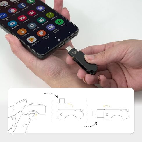 غطاء حماية لسلسلة المفاتيح من الألومنيوم متوافق مع YubiKey 5C (إصدار غير NFC) - جراب معدني بالكامل من الألومنيوم، تصميم قلاب، استخدام مفتوح منزلق، حمل سلسلة مفاتيح، أسود in Saudi Arabia
