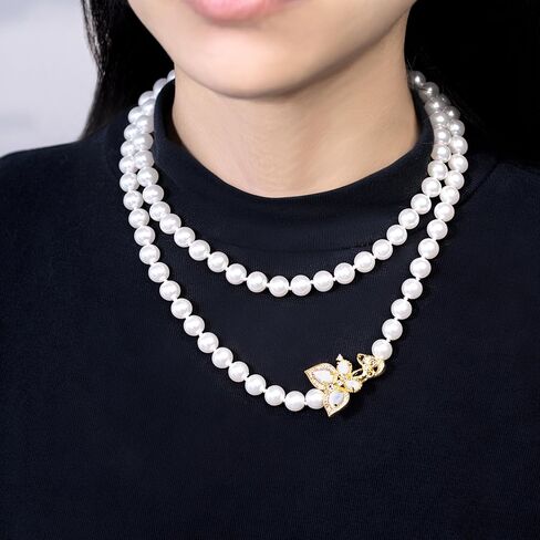 Butterfly Long Pearl Necklace for Women Elegant and Fashionable Banquet Party Necklace 90cm in Saudi Arabia