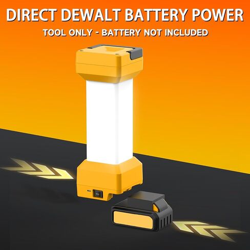 مصباح عمل LED لاسلكي لبطارية Dewalt 20V، فانوس تخييم مع مفتاح ومنفذ إخراج من النوع C، حماية من الجهد المنخفض، 20W 1300~2900LM، صالح للشرب لورشة العمل، حالات الطوارئ، في الهواء الطلق (بدون بطارية) in Saudi Arabia