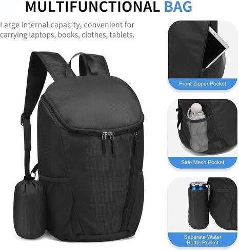 Lightweight 20L Daypack Hiking Backpack, Ultralight Water-Resistant Hiking Backpack for Day Trips, Foldable Pack with Multiple Compartments(Dark Blue) in Saudi Arabia