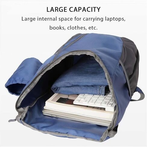 Lightweight 20L Daypack Hiking Backpack, Ultralight Water-Resistant Hiking Backpack for Day Trips, Foldable Pack with Multiple Compartments(Dark Blue) in Saudi Arabia
