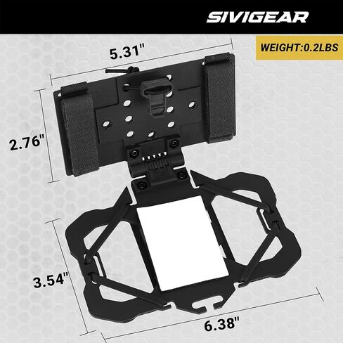 حامل هاتف تكتيكي MOLLE لملحقات حامل اللوحة - يناسب الهواتف الذكية مقاس 4.7 بوصة - 6.4 بوصة - حامل آمن على الصدر للصيد والعتاد التكتيكي، تصميم متوافق مع الكاميرا باللون الأسود in Kuwait