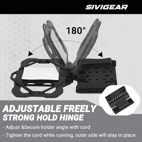 حامل هاتف تكتيكي MOLLE لملحقات حامل اللوحة - يناسب الهواتف الذكية مقاس 4.7 بوصة - 6.4 بوصة - حامل آمن على الصدر للصيد والعتاد التكتيكي، تصميم متوافق مع الكاميرا باللون الأسود in Kuwait