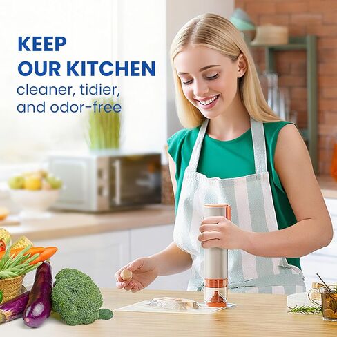 Chef Preserve Compact Handheld Vacuum Sealer for Food with Vacuum Food Storage Bags, Mason Jars, Wine Preservers, Inflatable Sports Balls. Includes 20 Bags and 4 Lids in Saudi Arabia