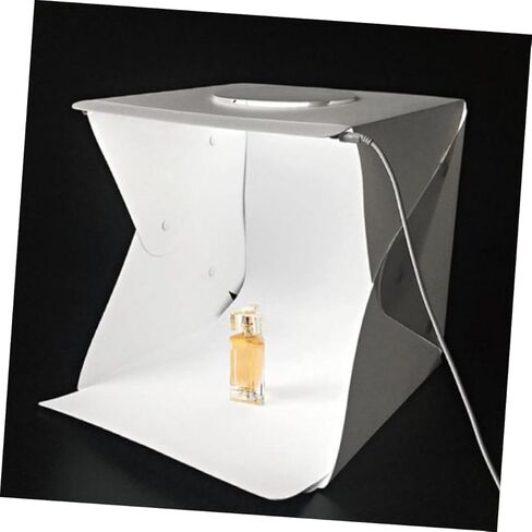 Portable 30cm Photo Light Box Kit with LED Soft Glow Strips, Double Backdrops Black and White, Mini Photo Studio Tent for Product and Jewelry Photography in Saudi Arabia