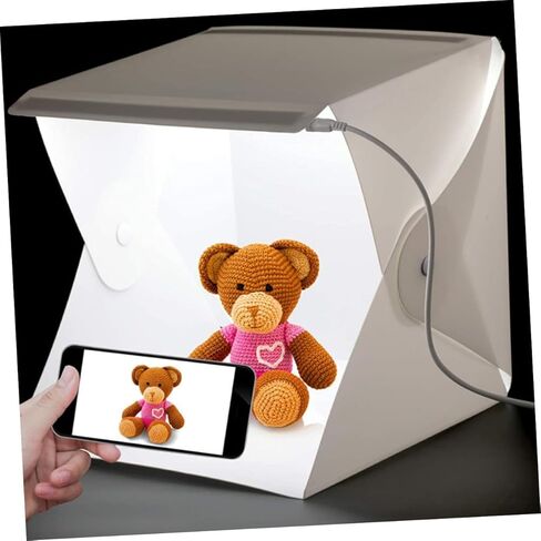 Portable 30cm Photo Light Box Kit with LED Soft Glow Strips, Double Backdrops Black and White, Mini Photo Studio Tent for Product and Jewelry Photography in Saudi Arabia