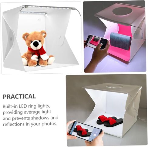 Portable 40cm Photo Light Box Tent with LED Dual Strip Lights and Two-Color Backdrops for Small Product Photography and Display in Saudi Arabia