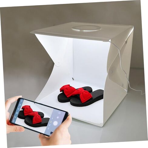 Portable 40cm Photo Light Box Tent with LED Dual Strip Lights and Two-Color Backdrops for Small Product Photography and Display in Saudi Arabia