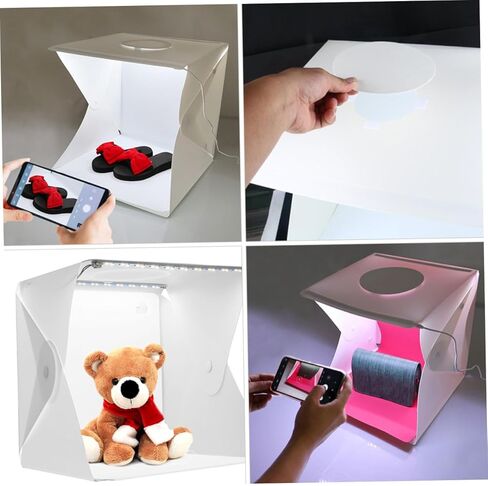 Portable 40cm Photo Light Box Tent with LED Dual Strip Lights and Two-Color Backdrops for Small Product Photography and Display in Saudi Arabia