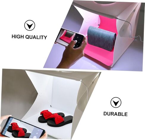 Portable 40cm Photo Light Box Tent with LED Dual Strip Lights and Two-Color Backdrops for Small Product Photography and Display in Saudi Arabia