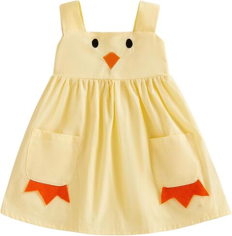 Infant Baby Girl Chicken Dress Farm Animal Clothes Rooster Hen Sleeveless A Line Casual Tank Dress Summer Outfit in Kuwait