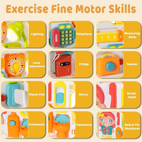 Montessori Busy Board for 1-2 Year Old Girl Gift, Musical Montessori Toys for 1 Year Old, Early Educational Toy for Toddler 1-3, Christmas, Birthday Gift for 1+ Year Old Baby Girl in Saudi Arabia