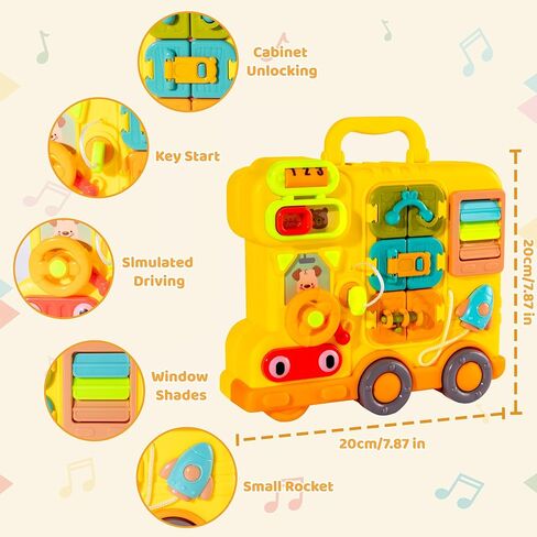 Montessori Busy Board for 1-2 Year Old Girl Gift, Musical Montessori Toys for 1 Year Old, Early Educational Toy for Toddler 1-3, Christmas, Birthday Gift for 1+ Year Old Baby Girl in Saudi Arabia