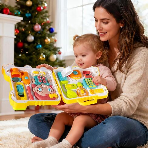 Montessori Busy Board for 1-2 Year Old Girl Gift, Musical Montessori Toys for 1 Year Old, Early Educational Toy for Toddler 1-3, Christmas, Birthday Gift for 1+ Year Old Baby Girl in Saudi Arabia