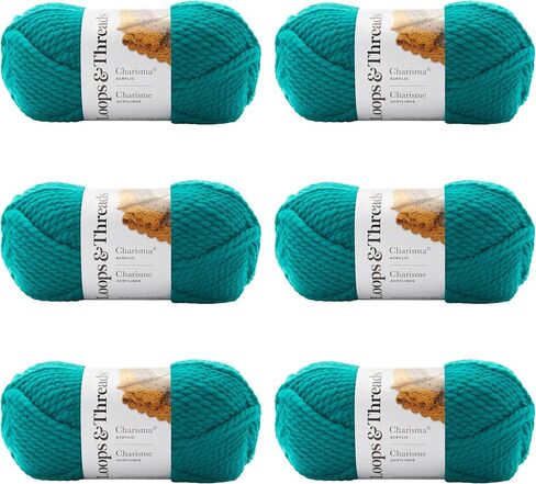 Charisma Yarn by Loops & Threads - Multicolor Yarn for Knitting, Crochet, Weaving, Arts & Crafts - Mulberry, Bulk 6 Pack in Saudi Arabia