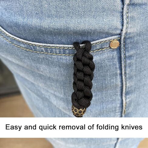 Paracord lanyards for Knife Hand-Braided Lanyards with Brass Beads Corn Knot Paracord 4" Landyards 2 Pack( Black+Camo) in Saudi Arabia