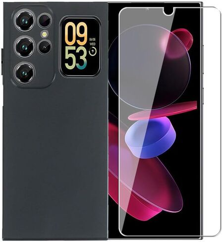 حافظة لهاتف Oukitel C62 Pro + واقي شاشة زجاجي مقسى - غطاء حماية من السيليكون الشفاف الناعم المرن المقاوم للصدمات من مادة TPU (أسود) in Saudi Arabia