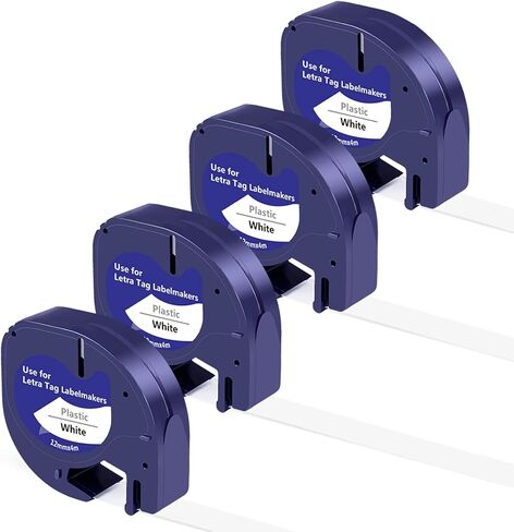 3PK Work for Dymo Letra Tag Label Maker عبوات استبدال مع Dymo Letratag Label Maker Refills Paper Tape 91330 10697 12mm x 4m Letratag Black on White for LT-100H LT110T LT100H 200B QX50 XR 2000 in Kuwait