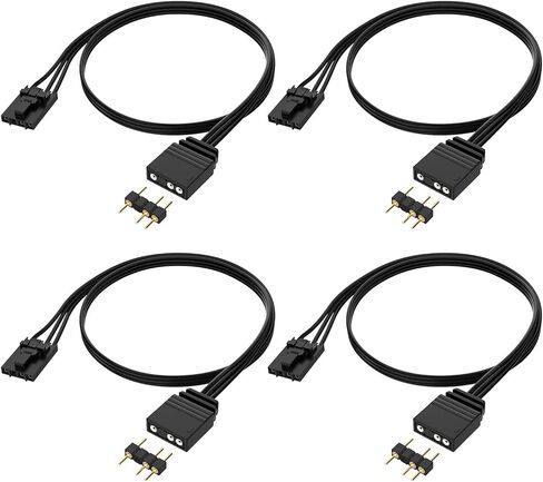 4Pack 4 Pin to 3 Pin RGB Adapter for Corsair RGB HUB, Lighting Node CORE, Commander CORE and iCUE Commander CORE XT, Converter to Standard 5V 3 Pin ARGB Fan Device in Saudi Arabia