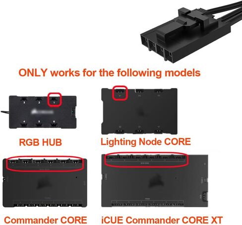 4Pack 4 Pin to 3 Pin RGB Adapter for Corsair RGB HUB, Lighting Node CORE, Commander CORE and iCUE Commander CORE XT, Converter to Standard 5V 3 Pin ARGB Fan Device in Saudi Arabia