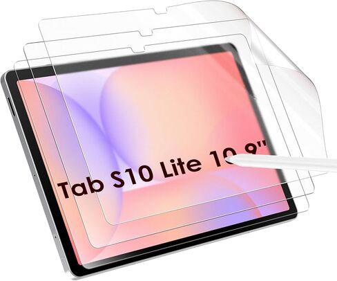 واقي شاشة WD&CD مكون من 3 قطع متوافق مع Samsung Galaxy Tab S10 Lite/S10 FE 2025/S9 FE/S9/S8 10.9 بوصة، ورق PET شفاف ناعم فائق الدقة للكتابة والرسم مثل الورق in Saudi Arabia