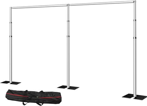 SLOW DOLPHIN 20 x 8.6ft Pipe and Drap Photo Studio Backdrop Stand Kit, Heavy Duty Adjustable Frame Backdrop Stand with Carry Bag for Event, Birthday Party, displays and Wedding Decoration. in Saudi Arabia