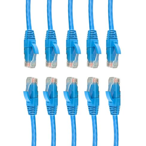 Cat 6 Ethernet Cable, 10-Pack, Patch Cord with Boot, High-Speed 10Gbps LAN Cable for Internet, Networking, Router, Modem, Switch, Printer, Servers, IT Data Center, PC, Xbox, PS5 (White, 1 ft) in Saudi Arabia