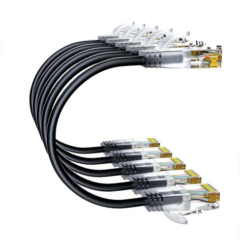 5Pack Ethernet Cable, Cat6/Cat 6e Ethernet Cable High Speed with Network Patch Cords, LAN Cable with Rj45 Connector for Router Modem,1Gbps for 250Mhz/s UTP for Console (White, 0.5M) in Saudi Arabia