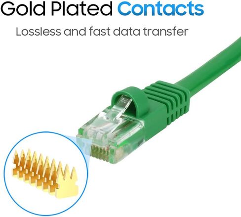 Cmple - كابل تصحيح Cat5e Ethernet، سلك شبكة الإنترنت RJ45، UTP، سلك الإنترنت للمودم، جهاز التوجيه، الكمبيوتر الشخصي، التلفزيون، وحدات التحكم - 1.5 قدم، أخضر in Saudi Arabia
