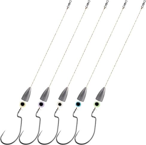 Jika/Tokyo/Texas/Carroll Rig Fishing Jig Set - 10PCS/5PCS Pre-Rigged Swimbait Hooks for Bass & Freshwater Fishing, Anti-Snag Design, Natural Swimming Action, Sensitive Bottom Detection in Saudi Arabia