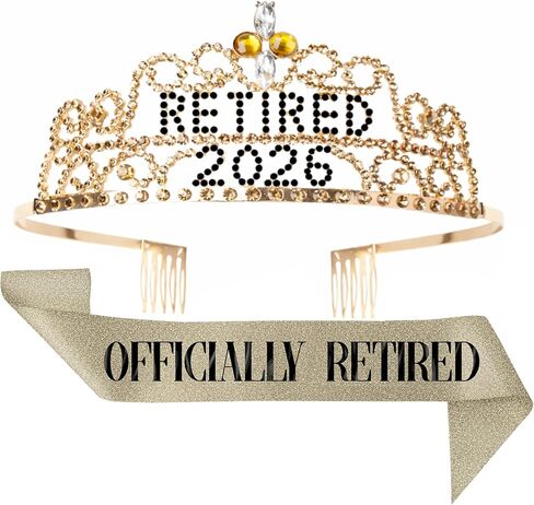 2025 Retirement Tiara & Sash - Officially Retired Sash & Crown for Parties, Events, Gifts, Favors, and Decorations in Saudi Arabia