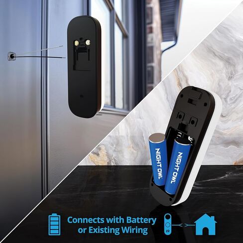 Night Owl 2K Battery Wi-Fi Smart Dual-Powered Video Doorbell - Black in Saudi Arabia