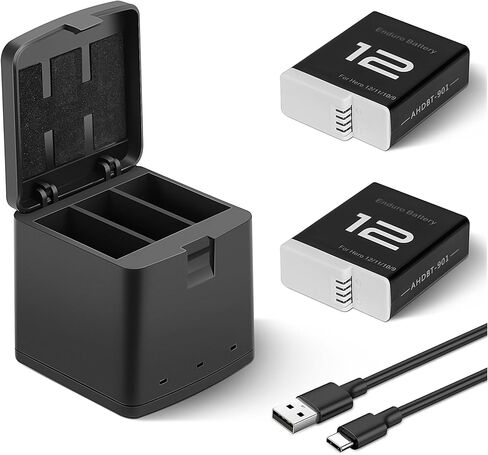 3 Packs Batteries 1800mAh for GoPro Hero 12 11 10 9 Black with 2 Channel Battery Charging Station Charger Kit in Saudi Arabia