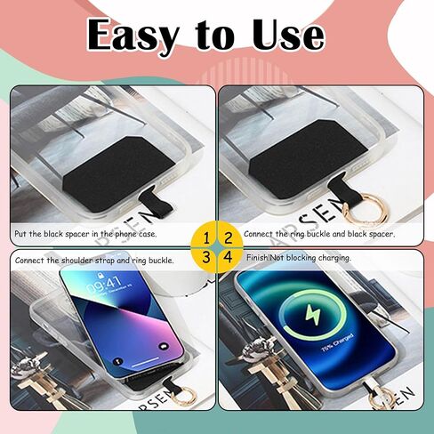 4Pcs Clip and Go Strap for Phone with Wallet Crossbody, 4 Pack Detachable Wide Shoulder Strap with Metal Clips, Hands-Free Phone Holder & Mini Purse Set for Women in Saudi Arabia