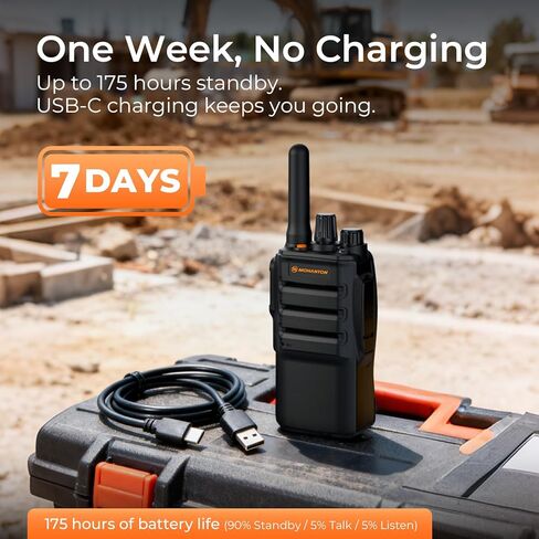 أجهزة اتصال لاسلكية HA-23S FRS، أجهزة اتصال لاسلكية طويلة المدى بطول 35 ميلًا مع كابل برمجة، عمر بطارية لمدة أسبوع واحد، أجهزة راديو ثنائية الاتجاه، راديو محمول معتمد قابل لإعادة الشحن MIL-STD-810، (عبوتان) أسود in Kuwait
