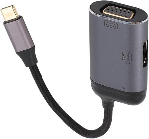 محول VGA لواجهة الوسائط المتعددة من USB C إلى HD، محور متعدد المنافذ مع واجهة وسائط متعددة عالية الدقة 4K عند 60 هرتز وVGA 1080 بكسل، للهاتف المحمول والكمبيوتر اللوحي in Saudi Arabia