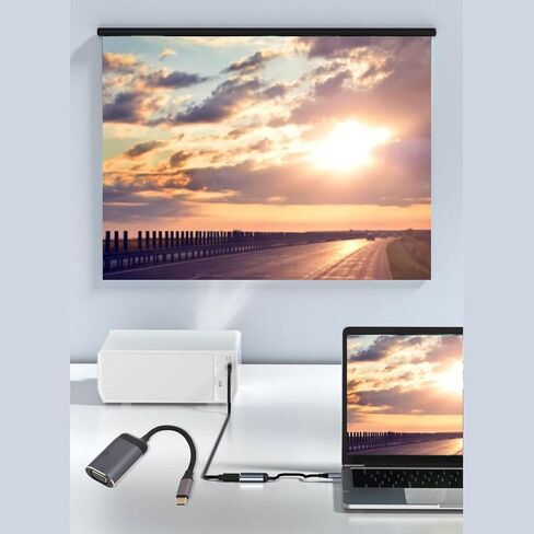 محول VGA لواجهة الوسائط المتعددة من USB C إلى HD، محور متعدد المنافذ مع واجهة وسائط متعددة عالية الدقة 4K عند 60 هرتز وVGA 1080 بكسل، للهاتف المحمول والكمبيوتر اللوحي in Saudi Arabia