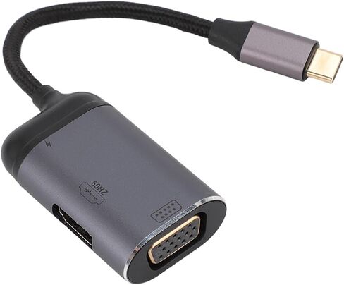 محول VGA لواجهة الوسائط المتعددة من USB C إلى HD، محور متعدد المنافذ مع واجهة وسائط متعددة عالية الدقة 4K عند 60 هرتز وVGA 1080 بكسل، للهاتف المحمول والكمبيوتر اللوحي in Saudi Arabia