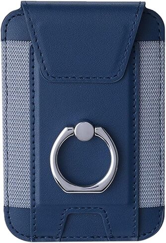 Wallet with Privacy Flap, Stronger Magnetic Card Holde Models, Leather Magnetic Phone Wallet Fit Cards, RFID Blocking, No More Falling(Black) in Saudi Arabia