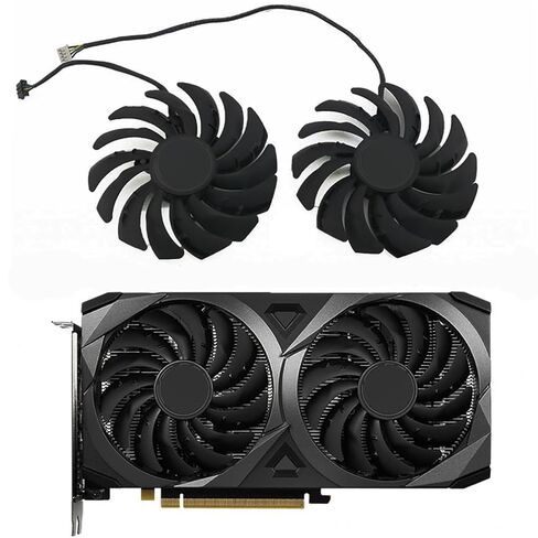2 قطعة/الوحدة مراوح تبريد بطاقة الرسومات مناسبة لـ MSI RTX 3050 3060 3060TI 3070 Ventus 2X RX 6600 6600XT 6650XT 6700XT 6750XT الميكانيكية 2X سلسلة سطح المكتب PLD10010S12HH 95 مللي متر 12V 0.40A 4Pin (2 قطعة) in Kuwait