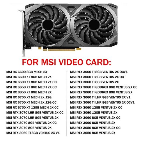 2 قطعة/الوحدة مراوح تبريد بطاقة الرسومات مناسبة لـ MSI RTX 3050 3060 3060TI 3070 Ventus 2X RX 6600 6600XT 6650XT 6700XT 6750XT الميكانيكية 2X سلسلة سطح المكتب PLD10010S12HH 95 مللي متر 12V 0.40A 4Pin (2 قطعة) in Kuwait