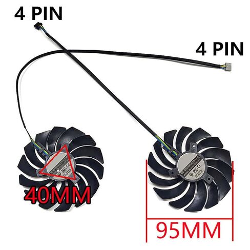 2 قطعة/الوحدة مراوح تبريد بطاقة الرسومات مناسبة لـ MSI RTX 3050 3060 3060TI 3070 Ventus 2X RX 6600 6600XT 6650XT 6700XT 6750XT الميكانيكية 2X سلسلة سطح المكتب PLD10010S12HH 95 مللي متر 12V 0.40A 4Pin (2 قطعة) in Kuwait