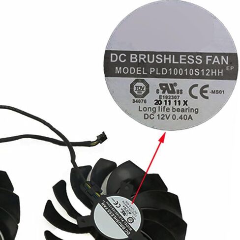 2 قطعة/الوحدة مراوح تبريد بطاقة الرسومات مناسبة لـ MSI RTX 3050 3060 3060TI 3070 Ventus 2X RX 6600 6600XT 6650XT 6700XT 6750XT الميكانيكية 2X سلسلة سطح المكتب PLD10010S12HH 95 مللي متر 12V 0.40A 4Pin (2 قطعة) in Kuwait