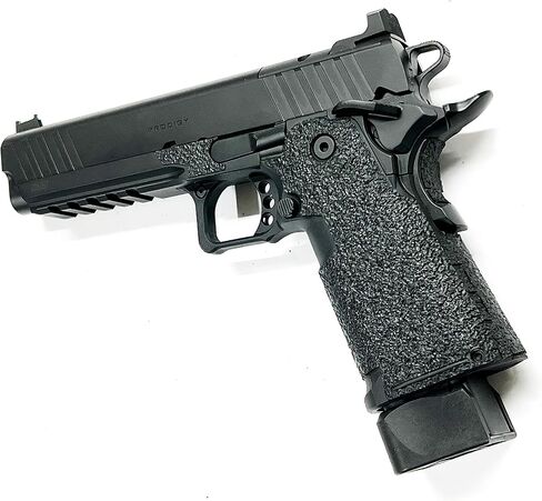 شريط قبضة مسدس Handleitgrips متوافق مع Springfield Prodigy - شريط قبضة مسدس مطاطي محكم من سلسلة Black Edge، سهل التركيب، أجزاء وإكسسوارات البندقية، مملوكة للمحاربين القدامى، صنع في الولايات المتحدة الأمريكية in Kuwait
