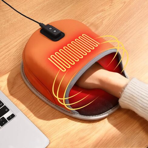 لوحة ماوس مُدفأة لتدفئة اليد - لوحة ماوس مدفأة USB للتدفئة على الوجهين - 3 إعدادات لدرجة الحرارة والمؤقت - سخان يدوي للماوس من الجلد الصناعي - هدية للعمل المكتبي والألعاب المنزلية - أسود in Kuwait