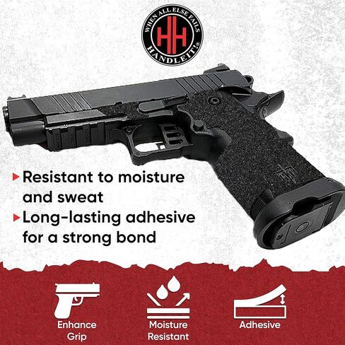 Handleitgrips Gun Grip Tape Compatible with MAC9 DS | Black Textured Sandpaper Pistol Grip Tape with Inserts | Gun Accessories | Veteran Owned | Made in USA in Saudi Arabia
