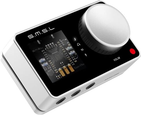 بطاقة صوت خارجية SMSL Nano ONE Pro، شريحة Hi-Fi DSP، صوت محيطي افتراضي 7.1، لنظام Windows/Mac/الهاتف/البث المباشر/اللعبة، مخرج سماعة رأس 3.5 مم، ميكروفون، توصيل وتشغيل بدون سائق، قاعدة مغناطيسية (فضي) in Saudi Arabia